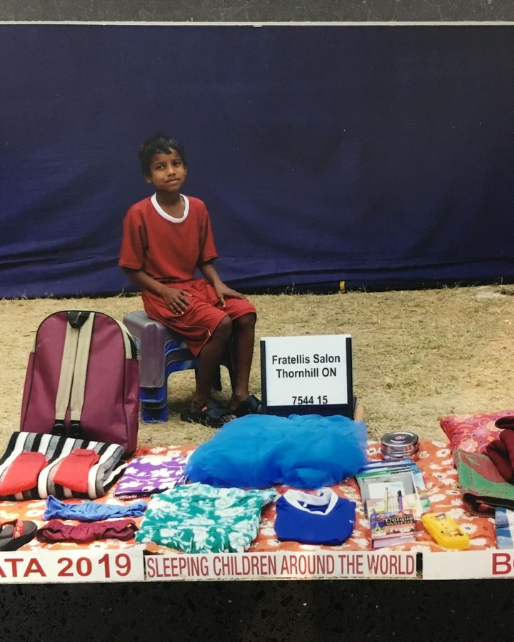 Child with a donated bedkit